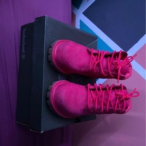 Kids Pink Timberland Boots